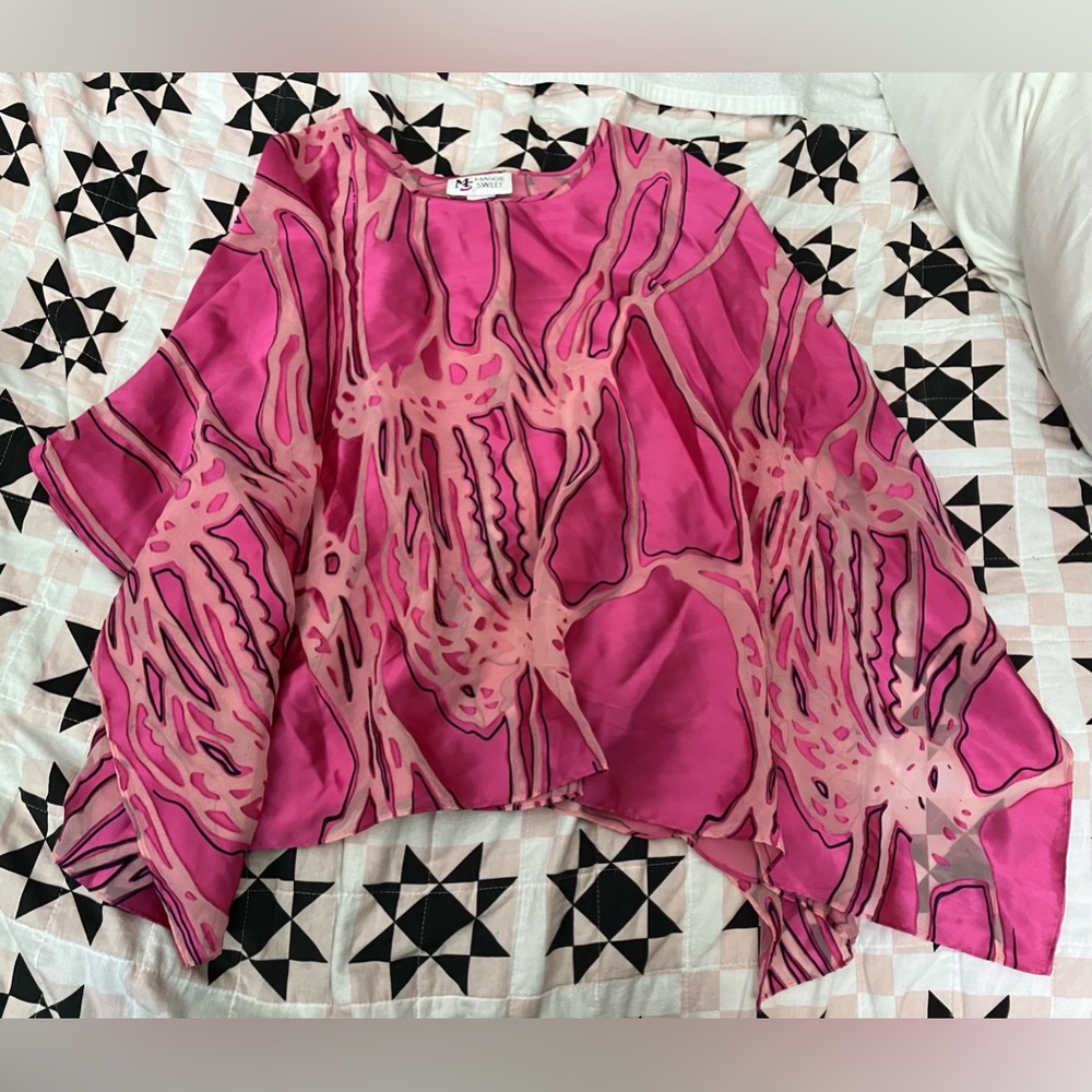 Vintage 1980s MAGGIE SWEET Top women’s L one-size-fits-most poncho-style NEW